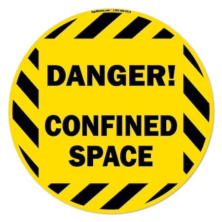 Signmission Confined Space 16in Non-Slip Floor Marker, 16" x 16", FD-C-16-99957 FD-C-16-99957